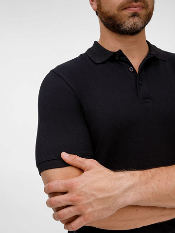 Рубашка поло унисекс Upswing, черная - рис 7.