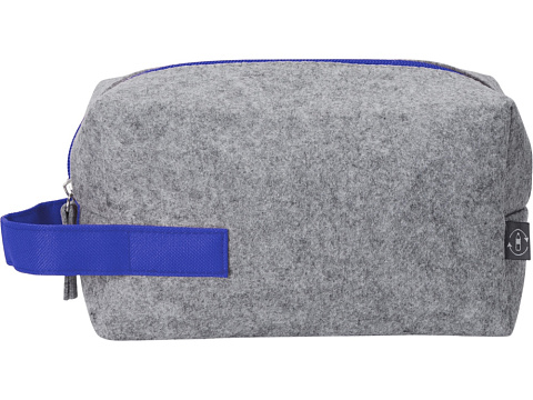 Косметичка из РПЕТ фетра с ручкой Felt, серый с синим - рис 5.