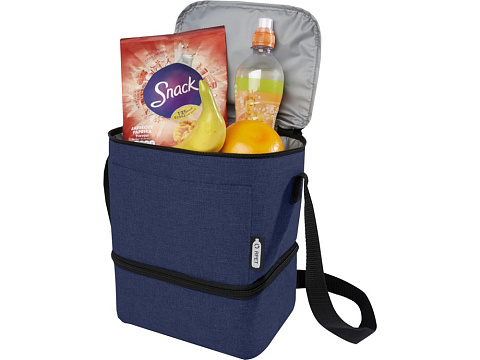 Tundra, сумка-холодильник из переработанного PET-пластика, для обеда, на 9 банок - Heather navy - рис 4.