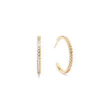 Серьги Hoop Crystal-Gold 30мм Coeur de Lion *0147/23-1816