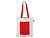 Сумка для покупок Тема из переработанных материалов с наружным цветным карманом, красный - миниатюра - рис 2.
