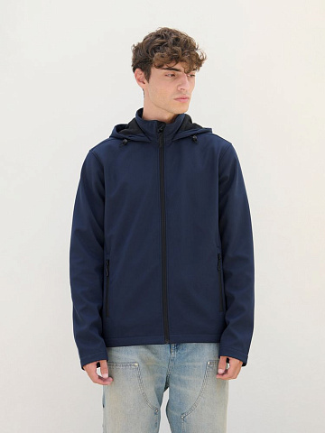 Куртка софтшелл с капюшоном мужская Race Men, темно-синяя - рис 5.