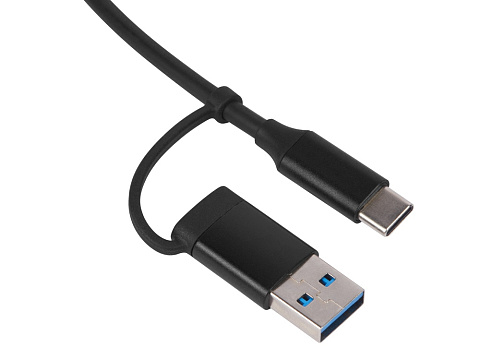 USB-хаб Link с коннектором 2-в-1 USB-C и USB-A, 2.0/3.0, черный - рис 3.