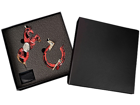 Елочные игрушки (Лошадь+Подкова).Символы года Гранат - рис 2.