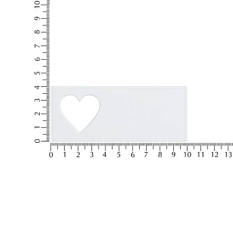 Лейбл из ПВХ с вырубкой «Сердце», белый - рис 4.