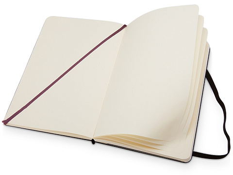 Записная книжка Moleskine Classic (нелинованный) в твердой обложке, Large (13х21см), черный - рис 3.