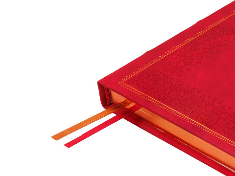 Ежедневник недатированный А5 Royal, красный с бронзовым срезом - рис 4.