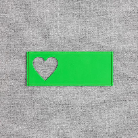 Лейбл из ПВХ с вырубкой «Сердце», зеленый неон - рис 3.