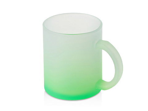 Стеклянная матовая кружка Омбре с градиентом для сублимации, зеленое яблоко