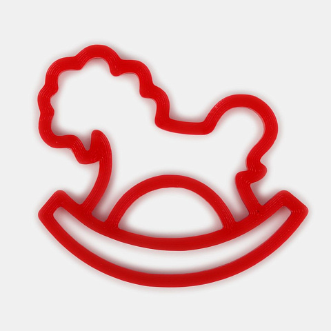 Подвеска «Лошадка-качалка», 3D-печать, красная - рис 3.