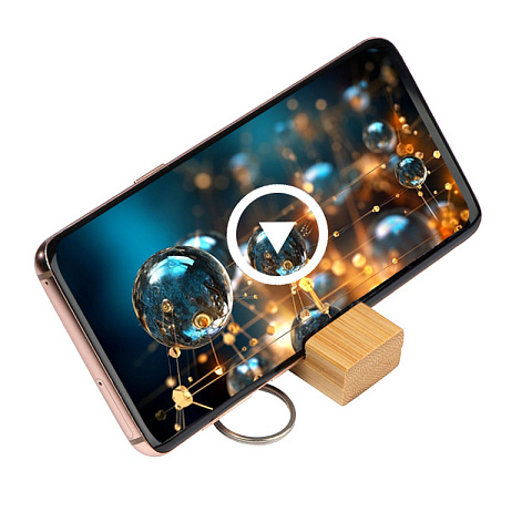 Бамбуковая подставка-брелок «Телефон рядом» Purse - рис 3.