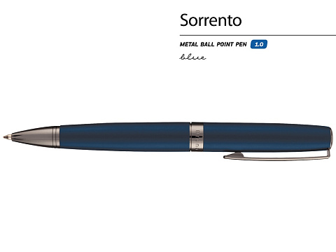 Ручка металлическая шариковая Sorrento, синий матовый - рис 2.