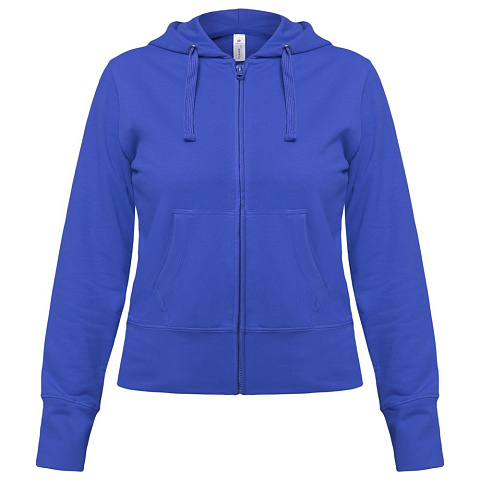 Толстовка женская Hooded Full Zip ярко-синяя - рис 2.