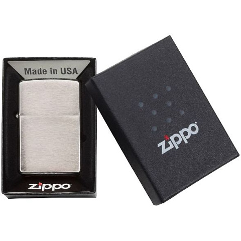 Зажигалка Zippo Armor Brushed, матовая серебристая - рис 6.