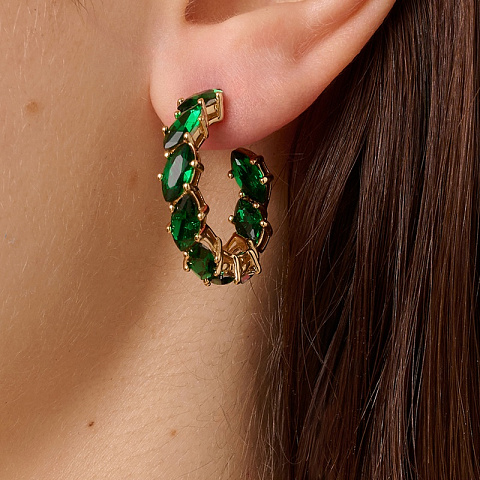 Серьги TAMARIN SG EMERALD GREEN Dyrberg Kern 470017 - рис 2.