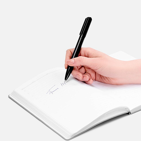 Ручка шариковая Lucenti с подсветкой логотипа, черная - рис 6.