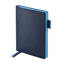 Ежедневник А5 датированный Boston 2027, темно-синий с голубым обрезом