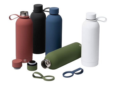 Термобутылка из переработанной нержавеющей стали 500 мл Сивас (SIVAS), синий нейви - рис 2.