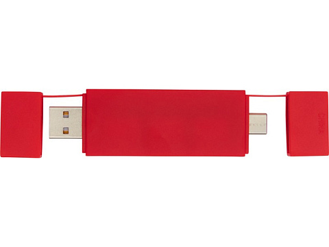 Mulan Двойной USB 2.0-хаб, красный - рис 2.