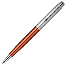 Шариковая ручка Parker Sonnet Essentials Orange SB Steel CT, цвет чернил black, перо: M, в подарочной упаковке.