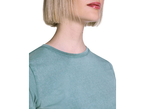 Футболка Fiyi женская, сине-зеленый выстиранный - рис 7.