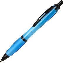 Nash шариковая ручка из переработанного пластика с черной отделкой (черные чернила) - Голубой