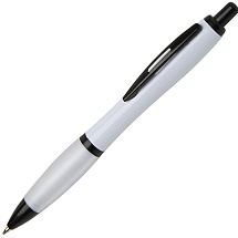 Nash шариковая ручка из переработанного пластика с черной отделкой (черные чернила) - Белый