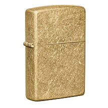 Зажигалка ZIPPO Classic с покрытием Tumbled Brass, латунь/сталь, золотистая, матовая, 38x13x57 мм