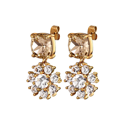 Серьги POPPY SG GOLDEN / CRYSTAL Dyrberg Kern 470118