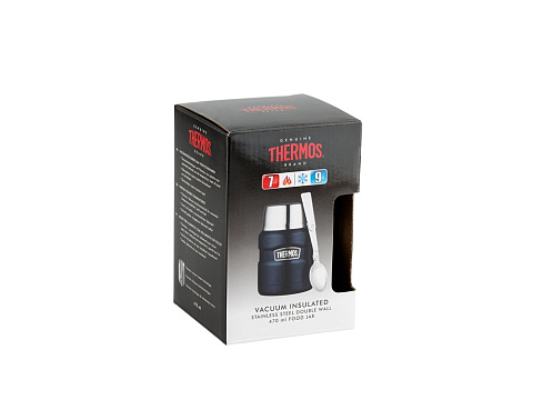 Термос из нерж. стали с ложкой тм THERMOS SK3000-BK(Matte Black) Food Jar 0.470L, черный - рис 8.