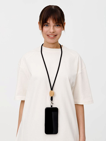 Шнурок для бейджа Tube Wood, черный - рис 9.