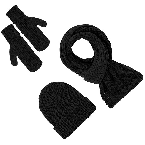Набор Nordkyn Full Set с шарфом, черный - рис 4.