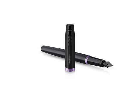 Перьевая ручка Parker IM Vibrant Rings Flame Amethyst Purple, стержень:F, цвет чернил: blue, в подарочной упаковке. - рис 3.