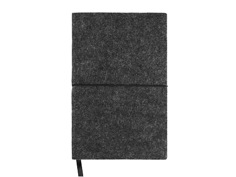 Блокнот из RPET-фетра А5 Felt, гибкая обложка, 80 листов 70 гр/м2 белой бумаги, темно-серый - рис 2.