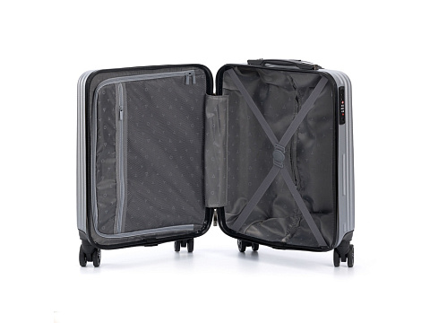 Чемодан TORBER ЛАМА, серебристый, ABS-пластик, 38 х 21 х 55 см, 37 л - рис 4.