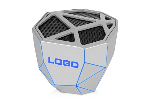 Портативная колонка Geo, мокрый асфальт + белая подсветка