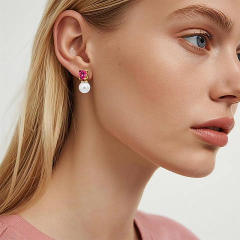 Серьги EMO SG ROSE / WHITE PEARL - рис 2.