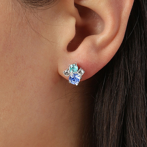 Серьги BILLIS SS LIGHT SAPPHIRE - рис 2.
