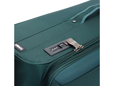 Чемодан TORBER СЕЙД, тёмно-зелёный, нейлон 600D, 48 х 26,5 х 78 см, 85 л - рис 8.