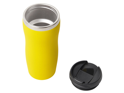 Термокружка Double wall mug C1, soft touch, 350 мл, желтый - рис 2.