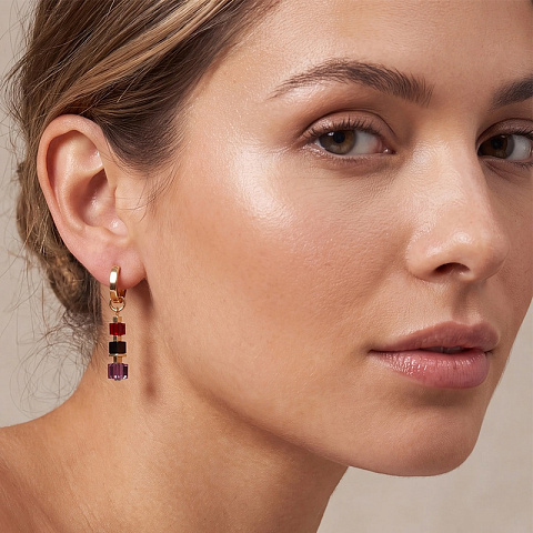 Серьги Hoop Red-Purple - рис 3.