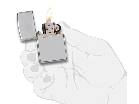 Зажигалка ZIPPO Armor™ c покрытием High Polish Chrome, латунь/сталь, серебристая, 38x13x57 мм - рис 4.