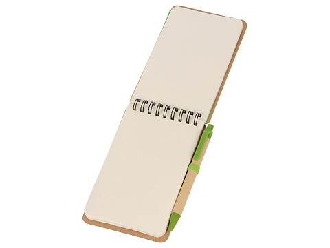 Набор канцелярский с блокнотом и ручкой Masai, 70 л. нелинованных, зеленое яблоко - рис 3.