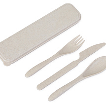 Набор столовых приборов Ron из бамбукового волокна, бежевый