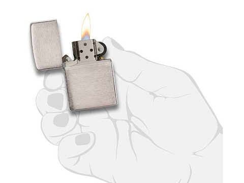 Зажигалка ZIPPO Armor™ c покрытием Brushed Chrome, латунь/сталь, серебристая, матовая, 38x13x57 мм - рис 4.