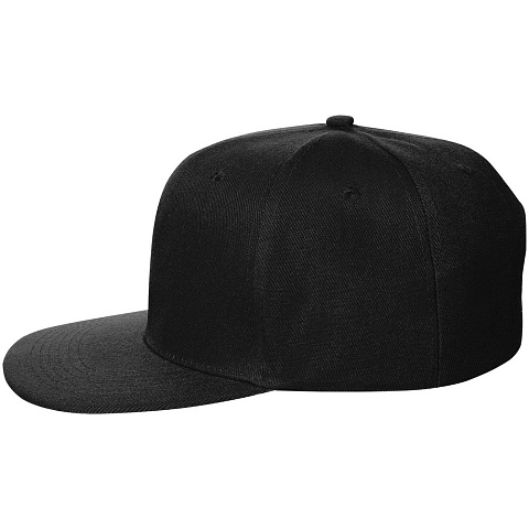 Бейсболка Snapback с прямым козырьком, черная - рис 3.