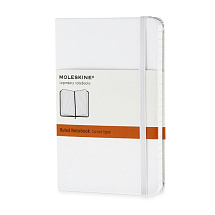 Записная книжка Moleskine Classic (в линейку) в твердой обложке, Pocket (9x14см), белый