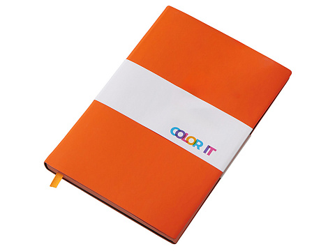 Блокнот C1 софт-тач, гибкая обложка, 128 листов, оранжевый - рис 6.