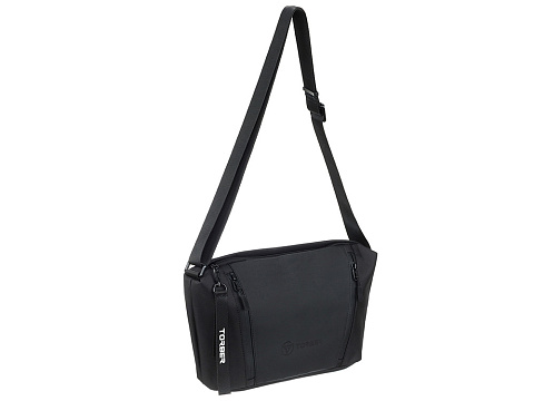 Сумка через плечо TORBER НОВА, черный, нейлон/полиэстер, 33 х 6 х 20 см - рис 2.