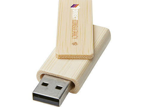 Rotate, USB-накопитель объемом 16 ГБ из бамбука, бежевый - рис 3.